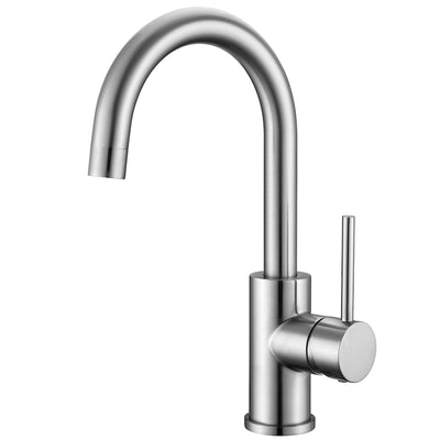 Bar Faucets Single Hole, Brushed Nickel Mini Kitchen Sink Faucets, Single Handle Lead-Free Modern Mixer Taps, Faucet for Bar Sink