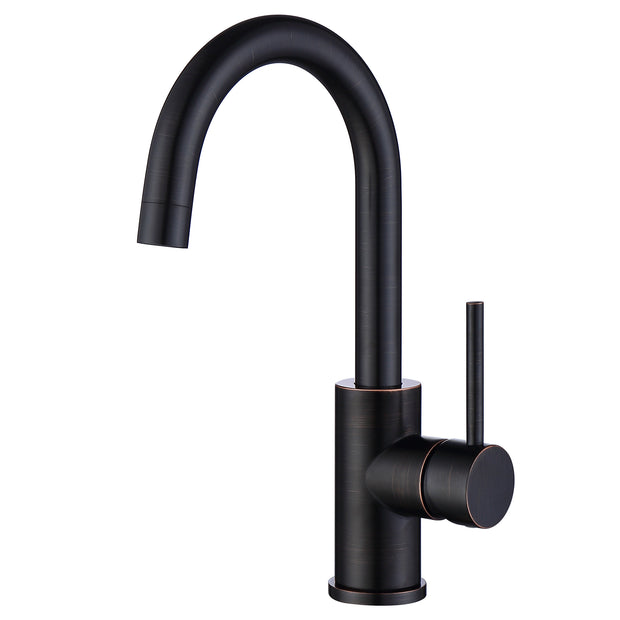 Oil Rubbed Bronze Bar Faucet Single Hole, ORB Wet Bar Faucets with Single Handle for Kitchen Sink and Mini Bar Deck Mounted