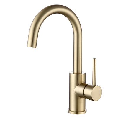 Bar Faucet Gold Single Hole, Brushed Gold Single Handle Bar Sink Faucet 1 Hole, Bar Prep Sink Faucet