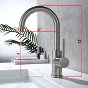 Bar Faucets Single Hole, Brushed Nickel Mini Kitchen Sink Faucets, Single Handle Lead-Free Modern Mixer Taps, Faucet for Bar Sink