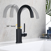 Bar Sink Faucets Single Hole, Matte Black Mini Kitchen Sink Faucets, Single Handle Lead-Free Modern Sink Mixer Tap