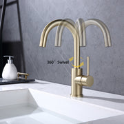 Bar Faucet Gold Single Hole, Brushed Gold Single Handle Bar Sink Faucet 1 Hole, Bar Prep Sink Faucet